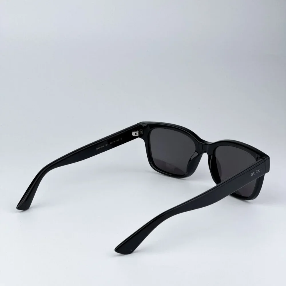 Gucci GG1716S 001 BRAND NEW Sunglasses Black Grey Square Unisex
